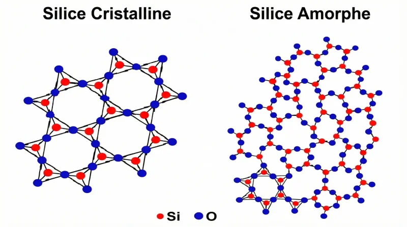 Comparaison silice cristalline vs amorphe